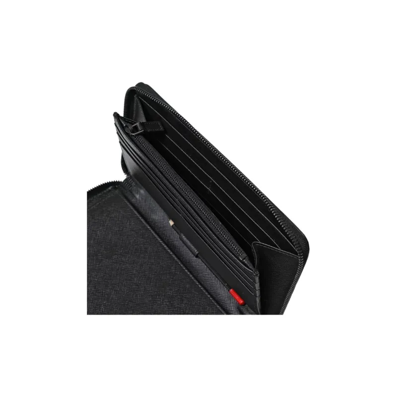 PRADA Cow Leather Money Clip Clutch Wallet Large Size Men's Black-4