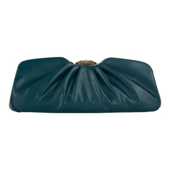 Elisabetta Franchi Synthetic Leather Clutch Large Size Women's Green