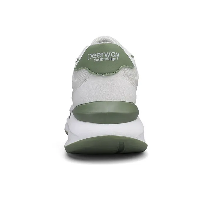 DEERWAY Abrasion Resistant, Breathable, Lightweight Low Top Casual Shoes Men's White Light Green-4
