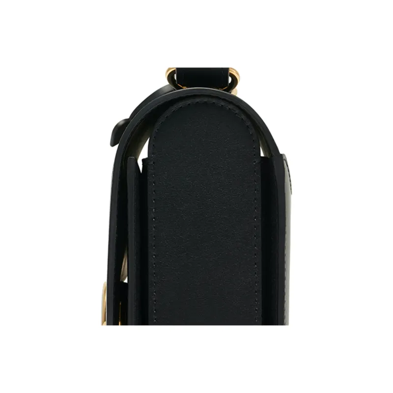 Delvau Smooth Calf Leather Crossbody Bag, Shoulder Bag Women's Bright Black-4