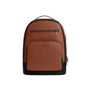 COACH Backpack Smooth Calf Leather Backpack Large Size Men's Brown