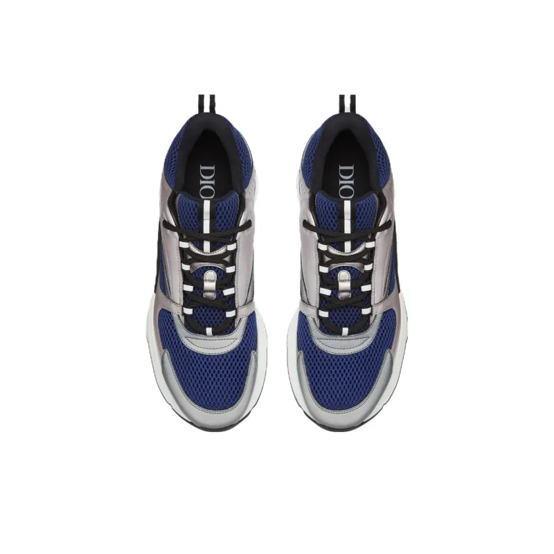 DIOR B22 Blue Technical Mesh Silver Tone White-3