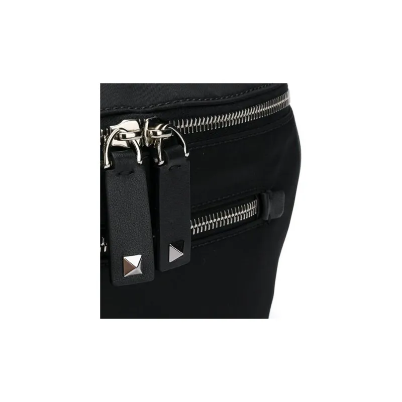 Valentino Polyurethane Sling Bag Fanny Pack Men's Black-2