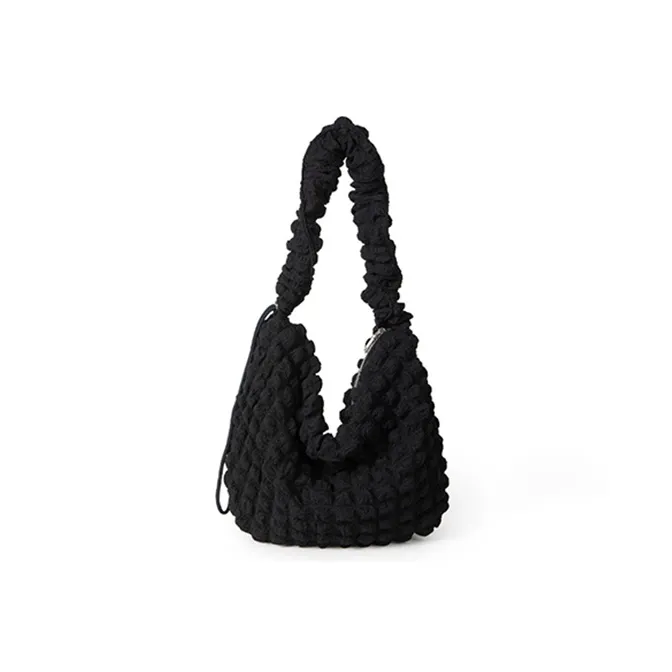 HAWA Cotton Shoulder Bag Medium Size Women's Yellow/Blue/White/Black-10