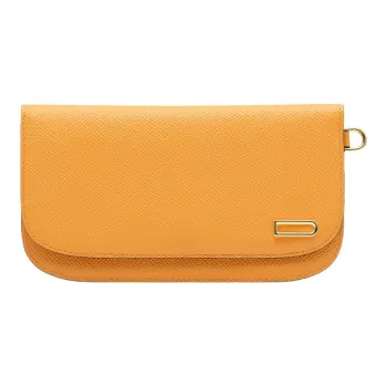 Delvau Grain Calfskin Wallet Regular Women's Yellow