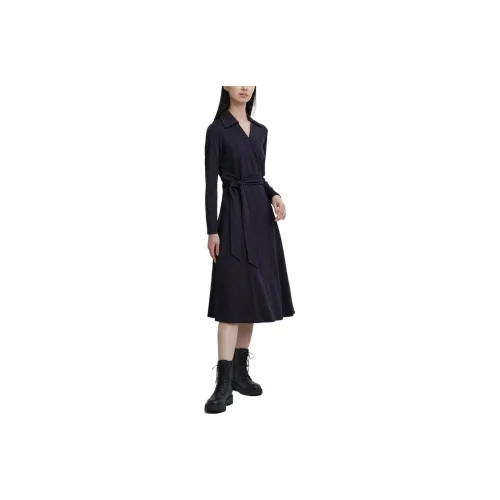 UNIQLO X Clare Waight Keller Co-branded Collection Long-Sleeved Dresses Women's Navy Blue