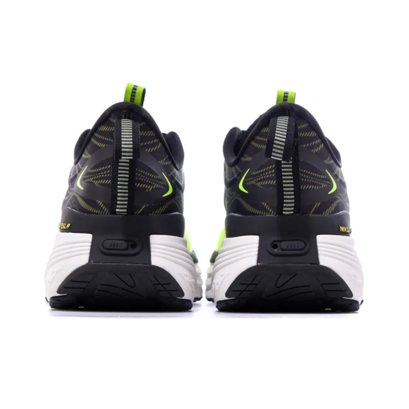 JNDO Cushioned Slip Resistant Breathable Low Top Tesla Valve Breathing Technology Running Shoes Unisex Green Black-4