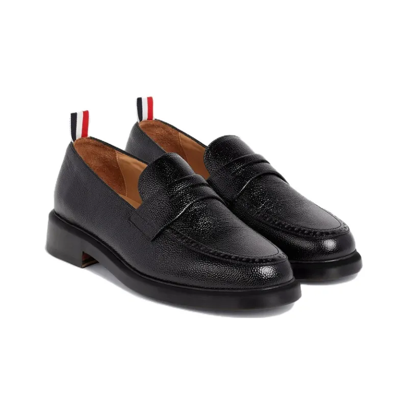 THOM BROWNE Penny Bar Almond Toe Loafers-2