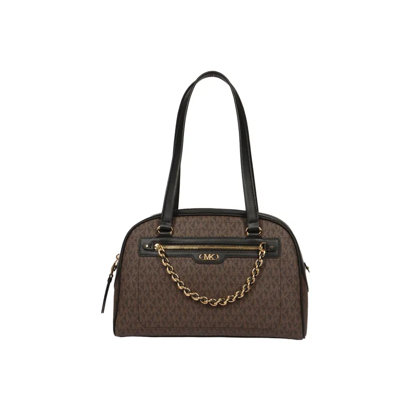 MICHAEL KORS PVC Boston Bag Handbag, Shoulder Bag Women's Brown-0