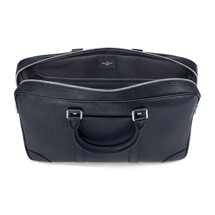 LOUIS VUITTON Cow Leather Laptop Bags Shoulder Bag Crossbody Bag Handbag Briefcases Small Size Men's Dark Blue-3