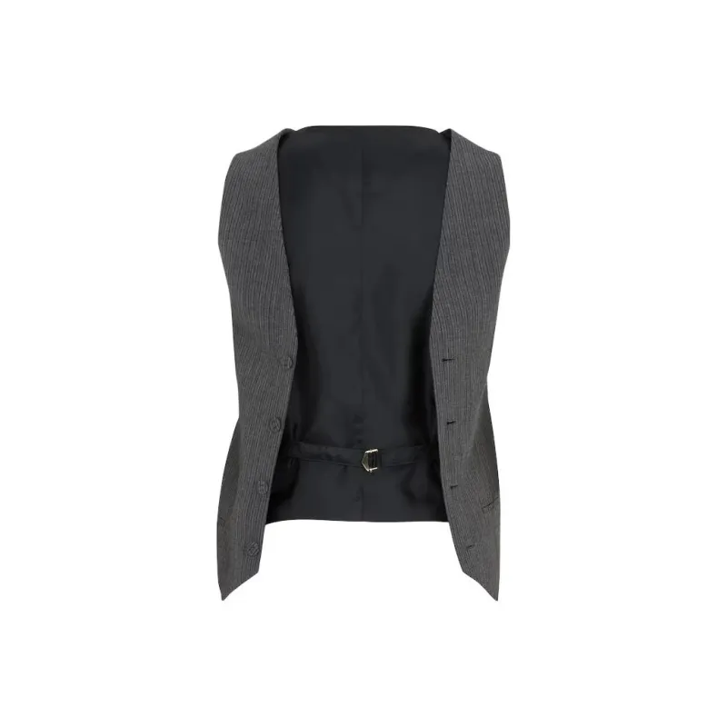 FENDI Deconstructed Pinstripe Wool Waistcoat-1