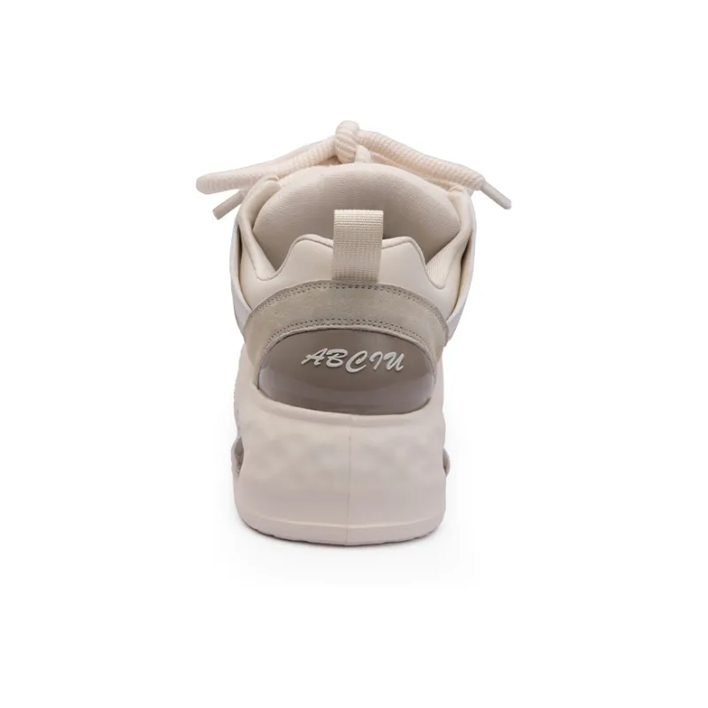 ABCIU Slip Resistant Cushioning Low Top Skateboard Shoes Unisex Greige-2