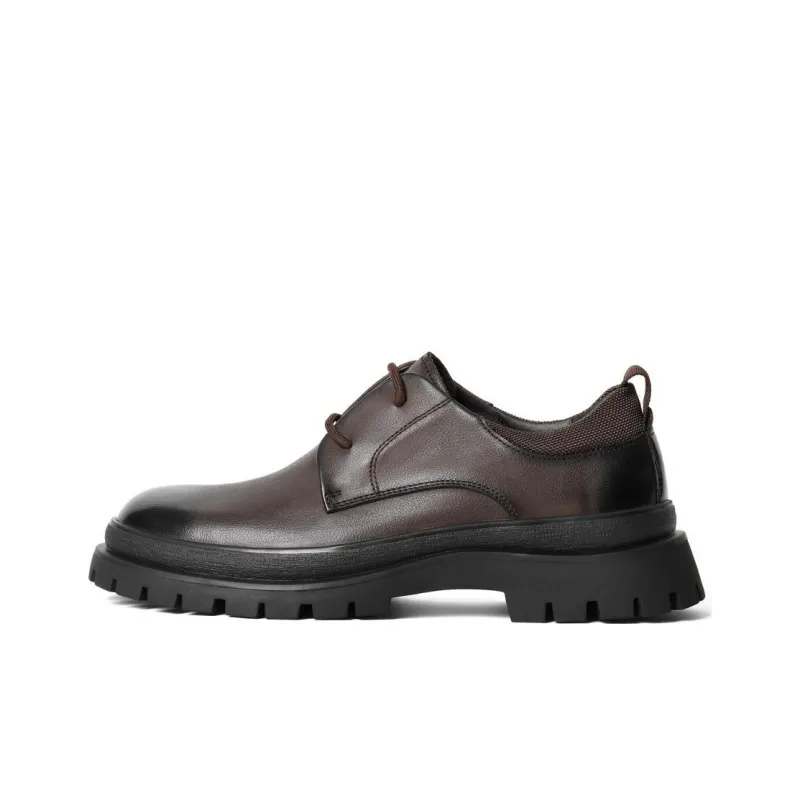 BELLE Dress Shoes Men Low Top Brown/Black-0