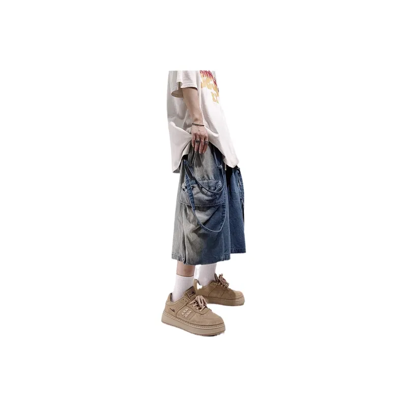 UUCSCC Denim Shorts Men Blue-5