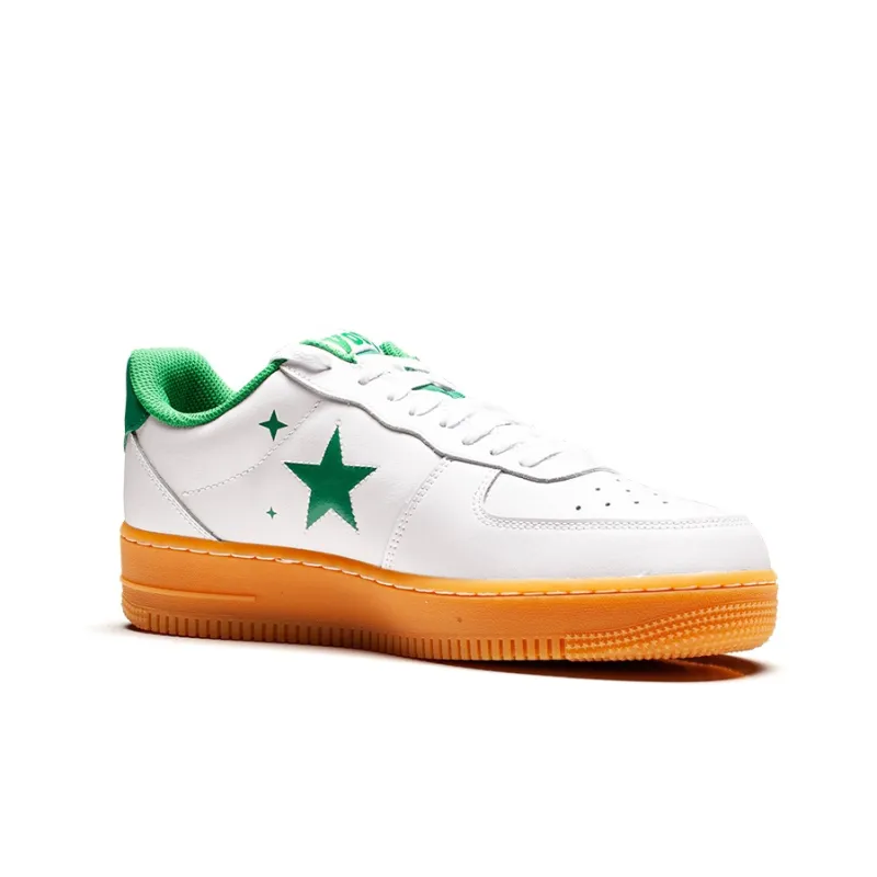 VOIT Anti Slip Wear Resistant Low Top Skateboard Shoes Unisex White Green-1