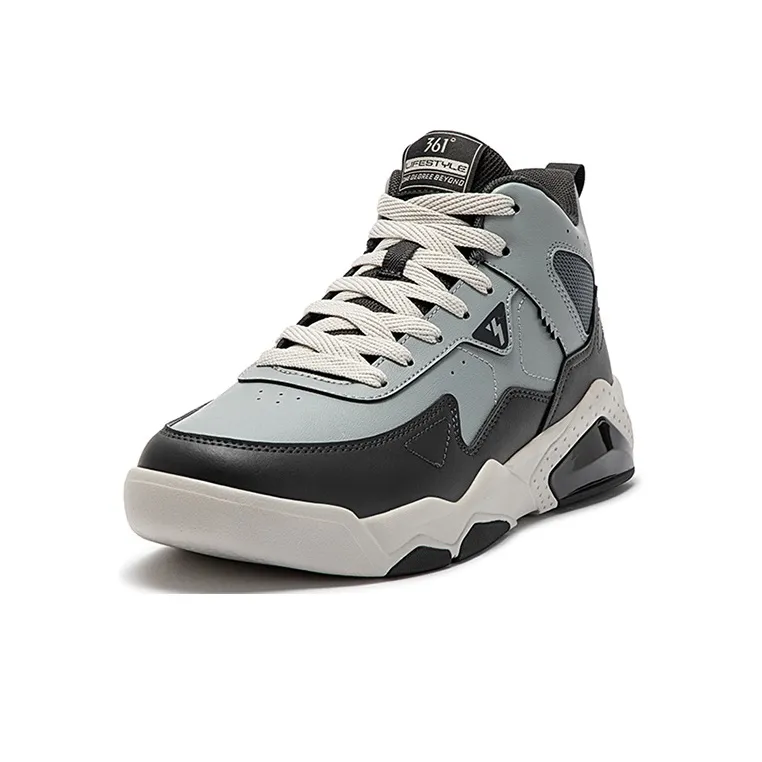 361° Winter Syndrome Thermal Slip Resistant High Top Skateboard Shoes Men's Gray Black-1