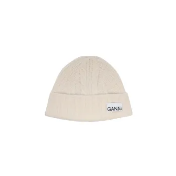 GANNI Recycled Wool Beanies Women's White