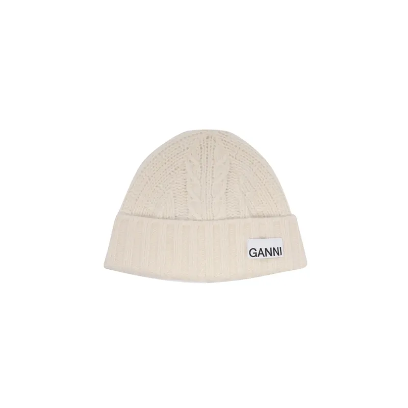 GANNI Recycled Wool Beanies Women's White-0