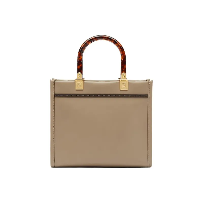 FENDI Sunshine Leather Tote Bag Shopping Bag Shoulder Bag Crossbody Bag Handbag Small Size Women's Dove Gray-2