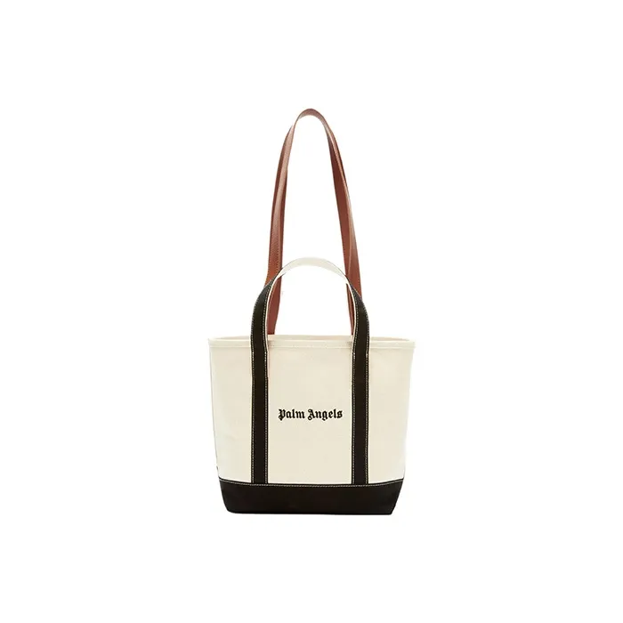 PALM ANGELS Logo print Canvas Tote Bag-0