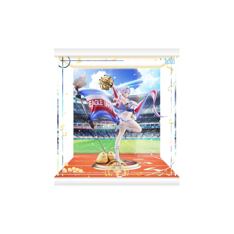 AOWOBOX Azur Lane Characters Alice Glint Azur Lane, Reno, Wave's Cheerleader Figure, Display Case Model Accessories-8