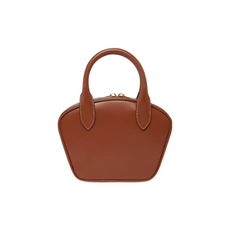 CELINE Smooth Calf Leather Bowling Bag Handbag Mini Women's Tan-2