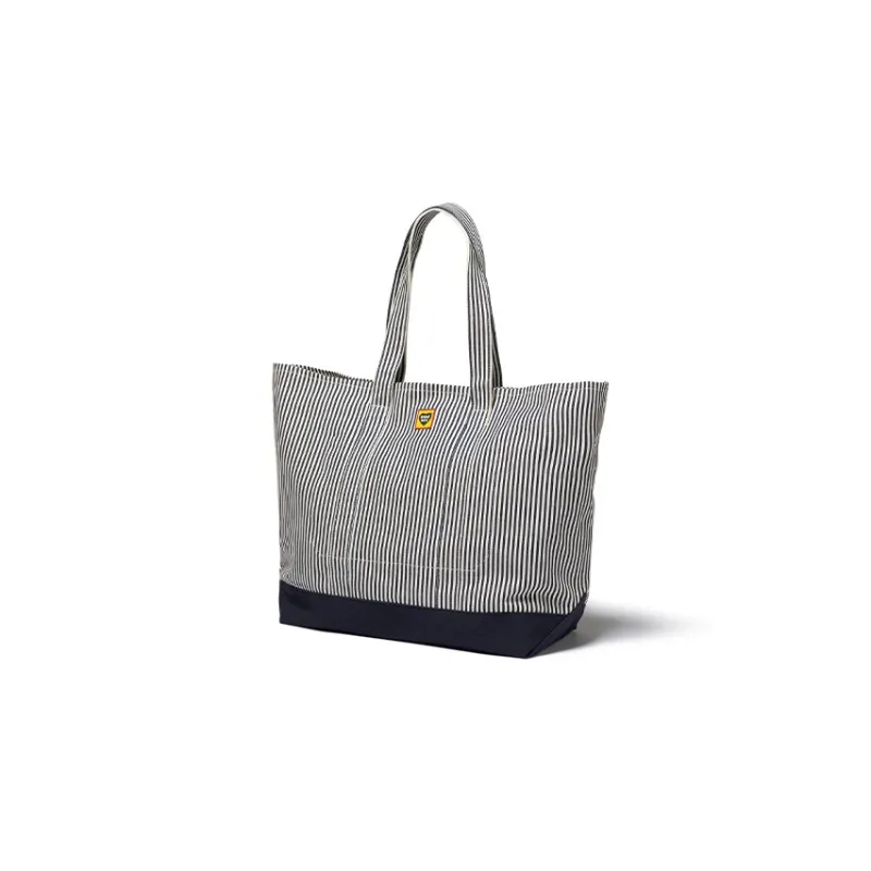 HUMAN MADE Cotton Tote Bag, Shopping Bag, Shoulder Bag, Handbag Regular Unisex Black White Stripes-2
