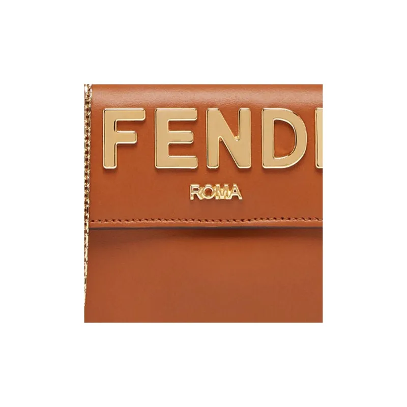 FENDI ROMA Calfskin Wallet Regular Women's Brown-4