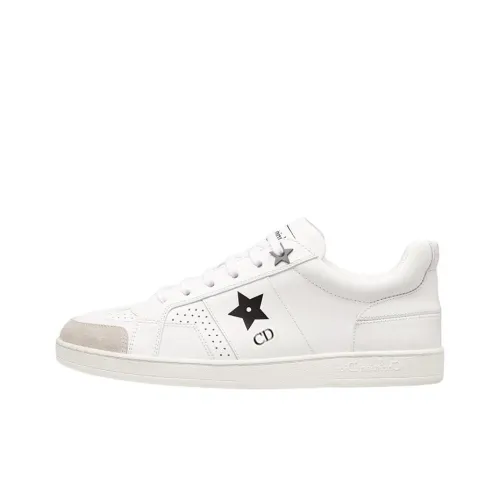 DIOR Star Skateboard Shoes Women's Low-Top White