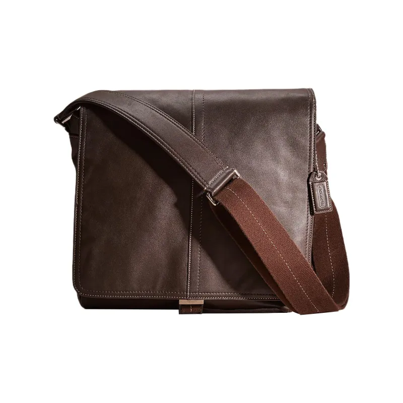 COACH Map Glove Tanning Shoulder Bag Crossbody Bag Large Size Men's Brown-0