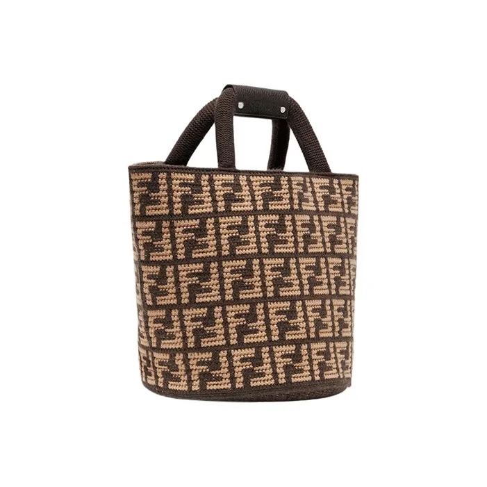 FENDI Cashmere Tote Bag, Shopping Bag, Handbag Regular Men's Brown-1