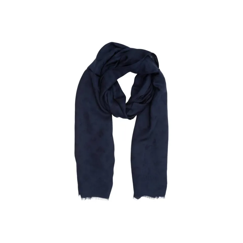 EMPORIO ARMANI Modal Cotton Knit Scarves Men's Blue-0
