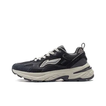 LiNing Beichen Cushioning, Slip Resistant, Abrasion Resistant Support Low Top Chunky Sneakers Men's Black Gray
