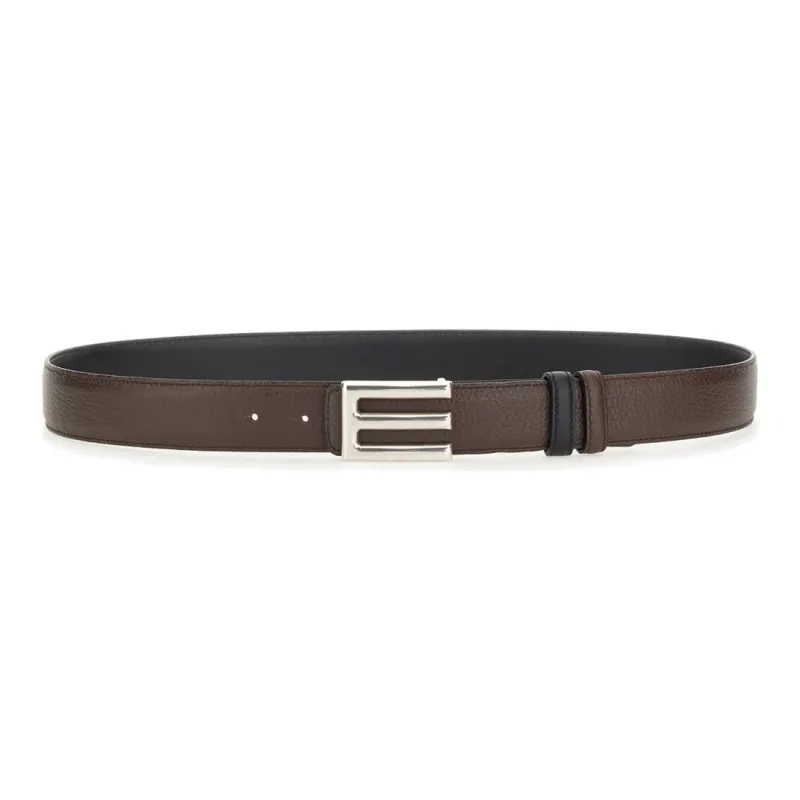ETRO Logo Plaque Reversible Belt-0