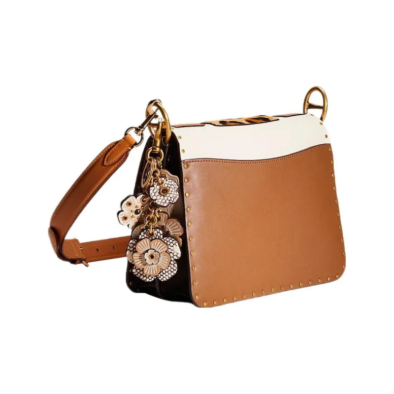 COACH Beat Leather With Suede Saddle Bag Handbag, Shoulder Bag Medium Size Women's-1