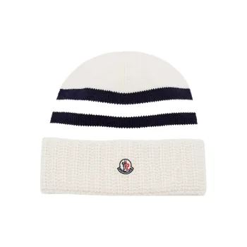 Moncler Striped Wool-blend Beanie