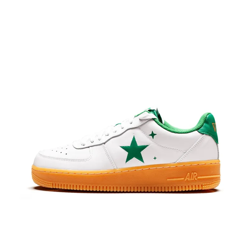 VOIT Anti Slip Wear Resistant Low Top Skateboard Shoes Unisex White Green-0