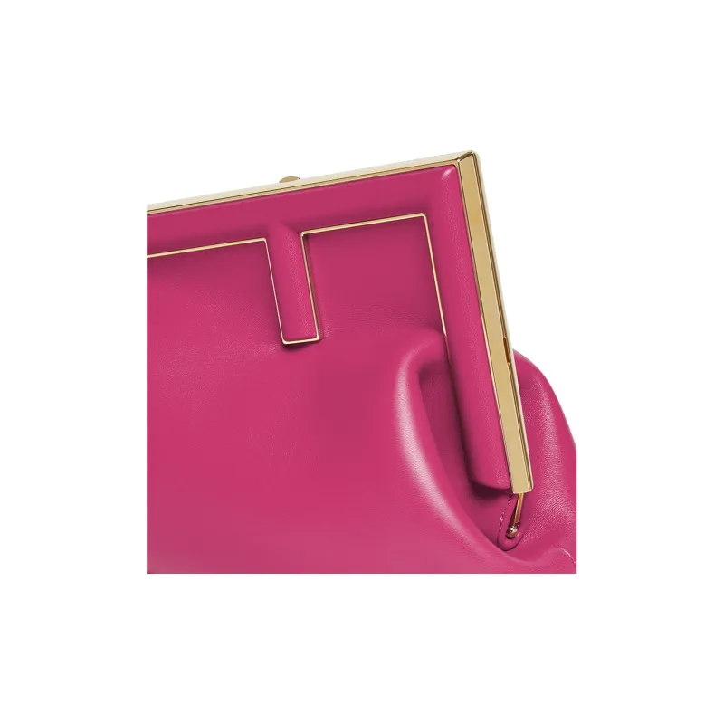 FENDI Lambskin One Shoulder Crossbody Clutch Regular Women's Pink-4