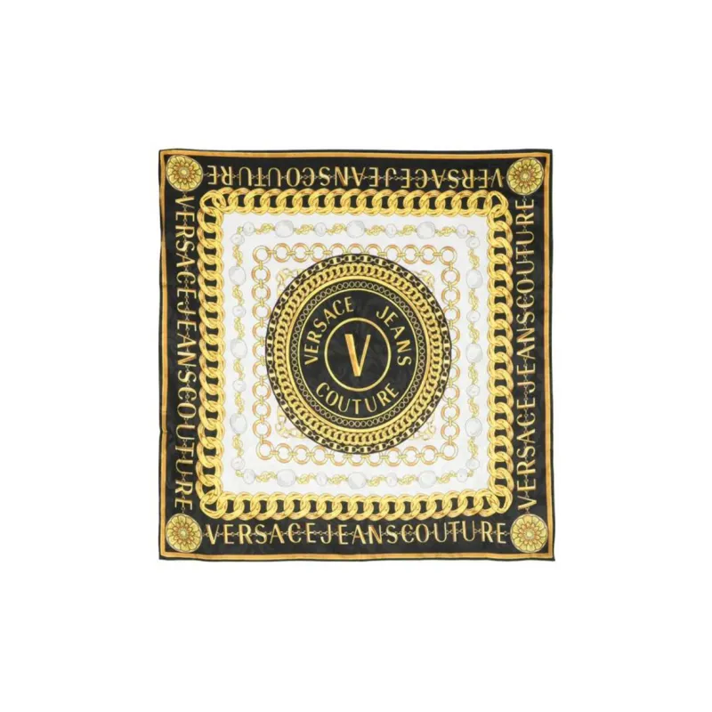 VERSACE Silk Scarves Women's Black-2