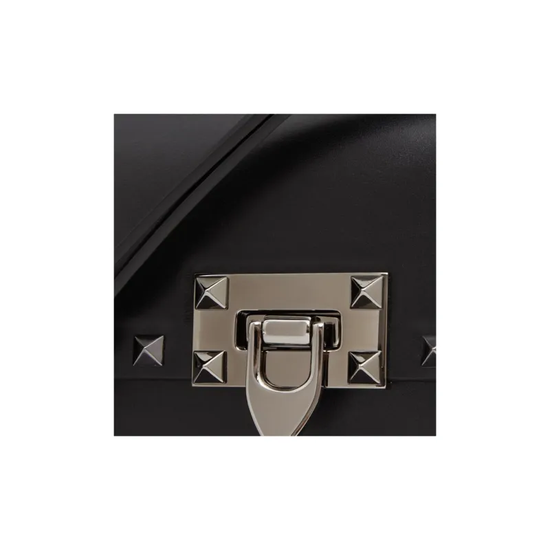 Valentino ROCKSTUD Cow Leather Portable Crossbody Bag Shoulder Bag Women's Black-5