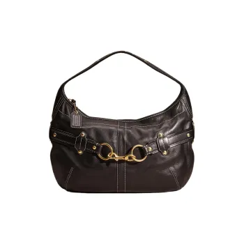 COACH Ergo Leather Shoulder Bag Handbag Large Size Women's Black