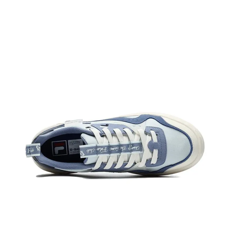FILA Cushioning Wear Resistant Low Top Skateboard Shoes Men's Gray Blue-3