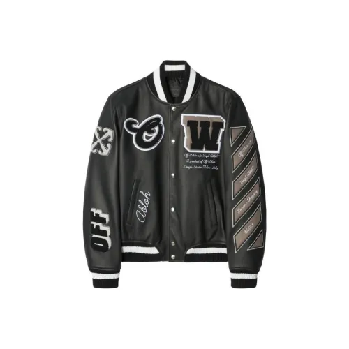 OFF-WHITE Moon Leather Varsity Jacket