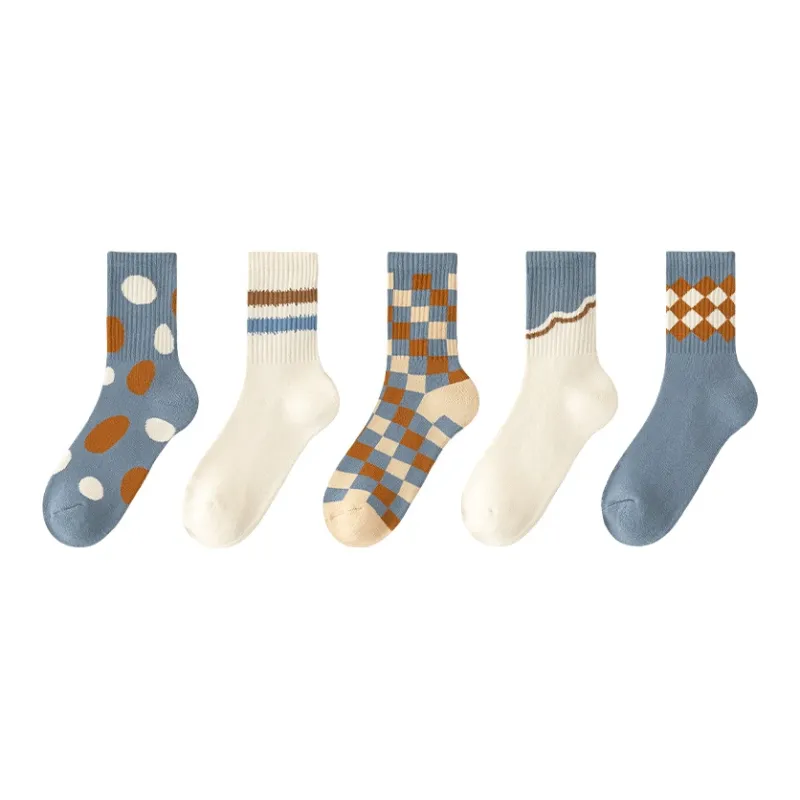 MIIOW Mid Calf Socks Women's 5 Pack-8
