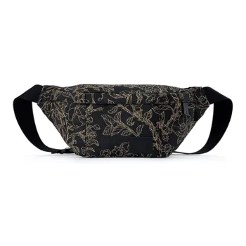 FION Fabric Student Backpack Sling Bag Unisex Black