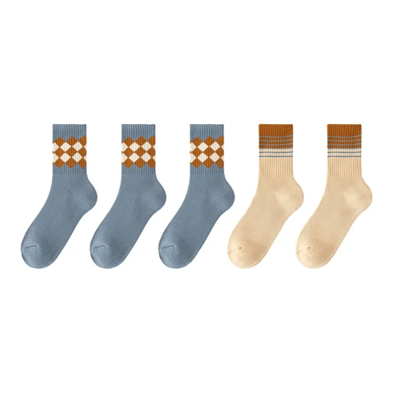 MIIOW Mid Calf Socks Women's 5 Pack-13