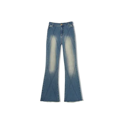 LA CRAWFISH Jeans Women's Vintage Denim Blue