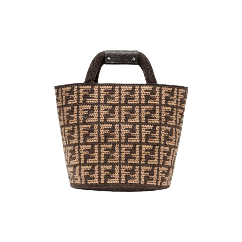 FENDI Cashmere Tote Bag, Shopping Bag, Handbag Regular Men's Brown-2