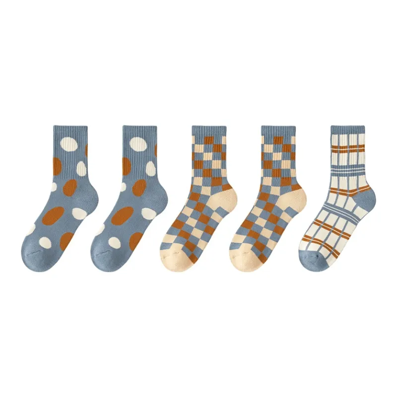 MIIOW Mid Calf Socks Women's 5 Pack-7