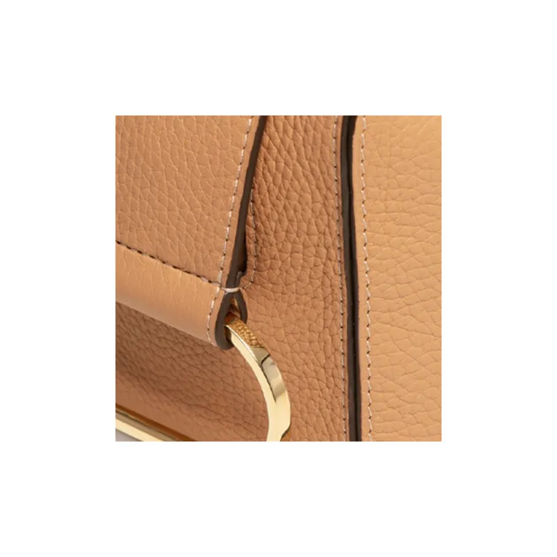 Delvau Cool Bo Grained Calfskin Handbag Shoulder Bag Crossbody Bag Mini Women's Beige-4